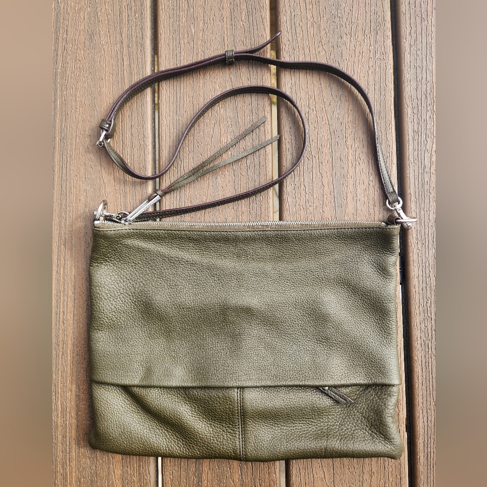 Sanctuary Olive Green Leather Crossbody Bag